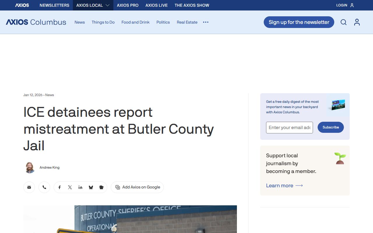 News coverage of ICE detainees at the Butler County Jail tied to inmate population