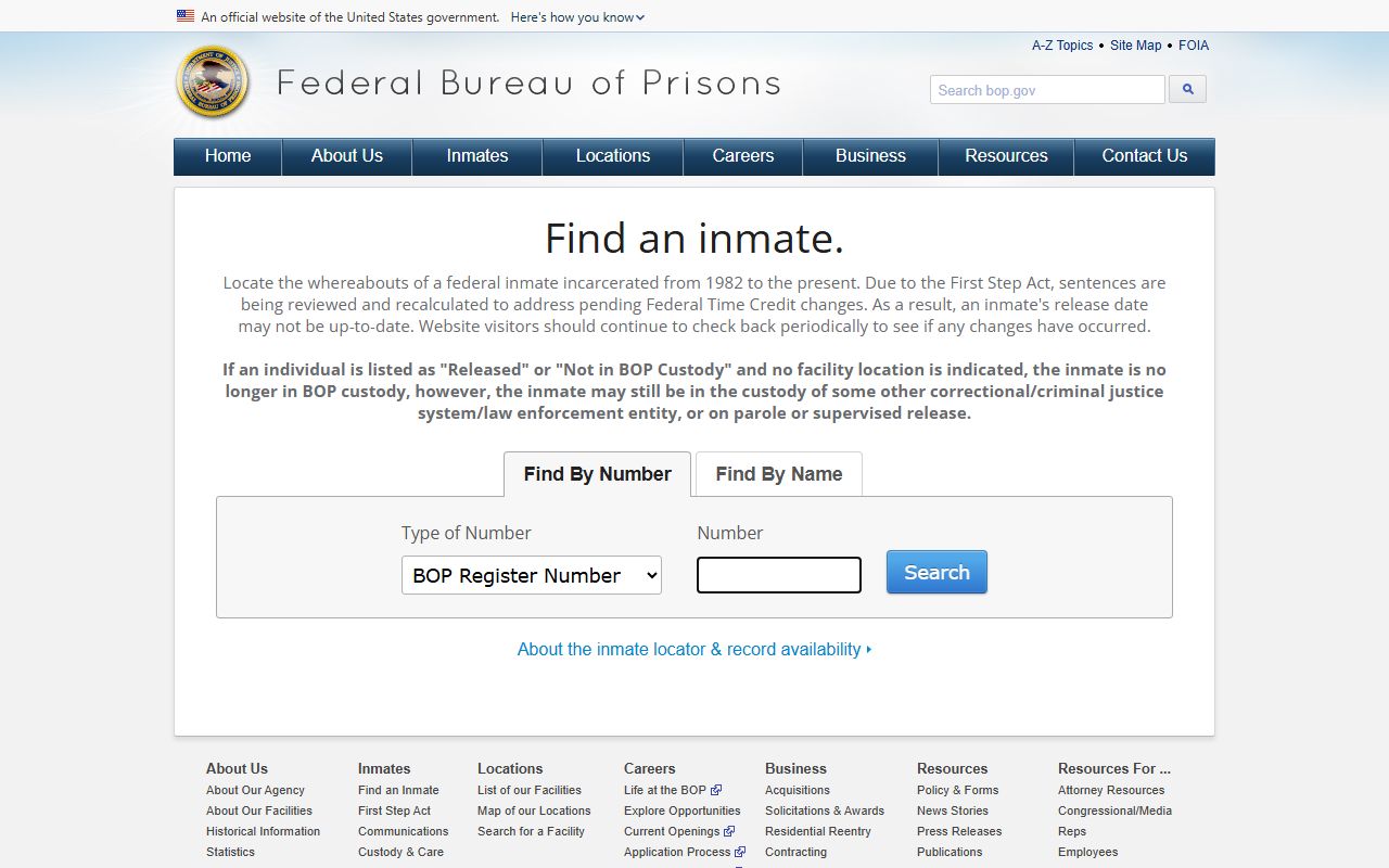 Federal Bureau of Prisons inmate locator for federal inmates linked to Butler County records